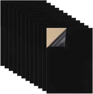 Caydo 12PCS Black Self Adhesive Felt Sheets, Soft Velvet Sticky Back Felt | for Jewelry Box and Drawer Liner, Art and Craft Making(A4 Size) Caydo 12PCS Black Self Adhesive Felt Sheets, Soft Velvet Sticky Back Felt | for Jewelry Box and Drawer Liner, Art and Craft Making(A4 Size)