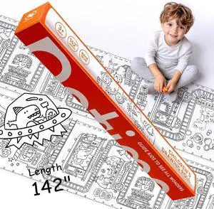 142" x 15.8" Dotimo Sticky Drawing Roll for Kids, Coloring Paper Roll, Large Coloring Sheets, Ideal Kids Paint Paper for Ages 3-6 & Growth Chart for Wall 142" x 15.8" Dotimo Sticky Drawing Roll for Kids, Coloring Paper Roll, Large Coloring Sheets, Ideal Kids Paint Paper for Ages 3-6 & Growth Chart for Wall