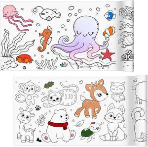 2 Pack Coloring Paper Roll for Kids, Sticky Art Roll, 11.8" x 118" | Thick ink-resistant paper, removable adhesive backing, 2 themes with 30+ designs, easy-tear perforations, giftable set 2 Pack Coloring Paper Roll for Kids, Sticky Art Roll, 11.8" x 118" | Thick ink-resistant paper, removable adhesive backing, 2 themes with 30+ designs, easy-tear perforations, giftable set