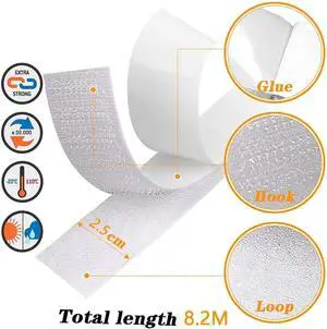 16.5Ft x 1 Inch Self Adhesive Strips, Heavy Duty Strong Back Sticky Fastening Tape,Nylon Fabric Fastener Mounting Tapes for Sewing, Crafting,DIY- Indoor or Outdoor Use (White) 16.5Ft x 1 Inch Self Adhesive Strips, Heavy Duty Strong Back Sticky Fastening Tape,Nylon Fabric Fastener Mounting Tapes for Sewing, Crafting,DIY- Indoor or Outdoor Use (White)