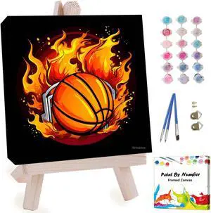Artunion Framed Paint by Numbers Kit for Adults Beginners & Kids Ages 8-12,Basketball Paint by Number with Frame Balls Sports Paint by Numbers Kit on Canvas 10 * 10 Inch Without Easel Artunion Framed Paint by Numbers Kit for Adults Beginners & Kids Ages 8-12,Basketball Paint by Number with Frame Balls Sports Paint by Numbers Kit on Canvas 10 * 10 Inch Without Easel