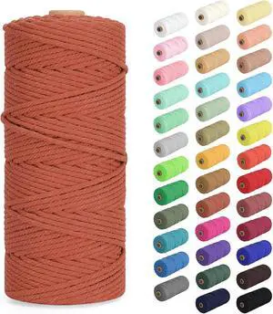 Macrame Cord 2mm x 220Yards (656Feet), Natural Cotton Macrame Rope - 2 Strands Twisted Macrame Cotton Cord for Wall Hanging, Plant Hangers, Crafts, Gift Wrapping and Wedding Decorations, Rust Red Macrame Cord 2mm x 220Yards (656Feet), Natural Cotton Macrame Rope - 2 Strands Twisted Macrame Cotton Cord for Wall Hanging, Plant Hangers, Crafts, Gift Wrapping and Wedding Decorations, Rust Red