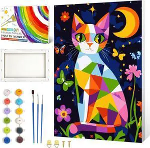 ZTOTZ Framed Paint by Numbers Kit for Adults Teens Cat | Paints by Number for Adult Kids of Butterfly, Animal Paint by Numbers Cat 8x12inch Canvas with Colour Box for Home Gift Decor ZTOTZ Framed Paint by Numbers Kit for Adults Teens Cat | Paints by Number for Adult Kids of Butterfly, Animal Paint by Numbers Cat 8x12inch Canvas with Colour Box for Home Gift Decor