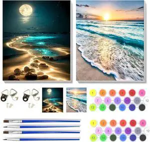 TCDZMYGS 2 Pack Paint by Numbers Kit for Adults Beginner, Beach Easy Paint by Number Kits with Framed, Sandbeach DIY Acrylic Oil Painting by Numbers for Home Wall Decor 10 x 12 inch TCDZMYGS 2 Pack Paint by Numbers Kit for Adults Beginner, Beach Easy Paint by Number Kits with Framed, Sandbeach DIY Acrylic Oil Painting by Numbers for Home Wall Decor 10 x 12 inch