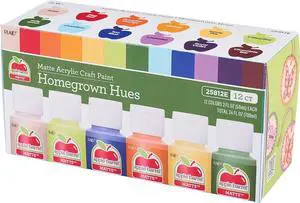 Apple Barrel Acrylic Craft Paint Set, Homegrown Hues, Includes 12 Colors with a Matte Finish Apple Barrel Acrylic Craft Paint Set, Homegrown Hues, Includes 12 Colors with a Matte Finish