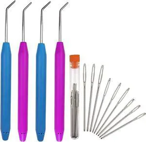 ZX Vision 4 Pieces Knitting Loom Hooks Ergonomic Rubber Handles | Knit Crochet Hooks and 9 Pieces Steel Large-Eye Sewing Needles for Knifty Knitter(13 Set,Colors Random) ZX Vision 4 Pieces Knitting Loom Hooks Ergonomic Rubber Handles | Knit Crochet Hooks and 9 Pieces Steel Large-Eye Sewing Needles for Knifty Knitter(13 Set,Colors Random)