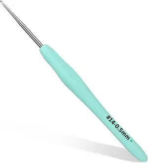 SHWAKK Small Crochet Hook, 0.5 mm Lace Ergonomic Crochet Hooks | Tiny Crochet Needles for Arthritic Hands, Knitting Needles with Soft Handle Beginners and Experienced Hobbyists (0.5 mm) SHWAKK Small Crochet Hook, 0.5 mm Lace Ergonomic Crochet Hooks | Tiny Crochet Needles for Arthritic Hands, Knitting Needles with Soft Handle Beginners and Experienced Hobbyists (0.5 mm)