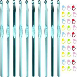 Aeelike 10 PCS Crochet Hooks Bulk, Smooth and Ergonomic, Size H / 5.0mm | Aluminum Crochet Needles and 30pcs Stitch Markers for Beginner and Advanced, Crocheter Hook Set for Learning How to Crochet Aeelike 10 PCS Crochet Hooks Bulk, Smooth and Ergonomic, Size H / 5.0mm | Aluminum Crochet Needles and 30pcs Stitch Markers for Beginner and Advanced, Crocheter Hook Set for Learning How to Crochet