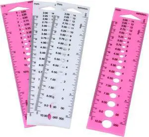 Honbay 4PCS Plastic Knitting Needle Gauge Ruler Needle Sizer INCH CM Ruler Sewing Ruler Metric Measure Tool for Sewing or Student Learning (2 Color) Honbay 4PCS Plastic Knitting Needle Gauge Ruler Needle Sizer INCH CM Ruler Sewing Ruler Metric Measure Tool for Sewing or Student Learning (2 Color)