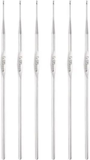 uxcell Stainless Steel Crochet Hook 0.6mm Knitting Needles for DIY Craft Yarn 6Pcs uxcell Stainless Steel Crochet Hook 0.6mm Knitting Needles for DIY Craft Yarn 6Pcs