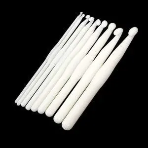 UTENEW Set of 9 White Handle Plastic Crochet Hook Smooth Knitting Needles 3-12mm Crochetting Yarn 5.9 Inch UTENEW Set of 9 White Handle Plastic Crochet Hook Smooth Knitting Needles 3-12mm Crochetting Yarn 5.9 Inch