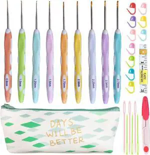 Latest Set of 27 PCS Small Size Crochet Hook Set with Case,Ergonomic Handle Crochet Hook Needles for Arthritic Hands, Thread Crochet Steel Lace Hooks Size 0.8mm to 2.75mm Latest Set of 27 PCS Small Size Crochet Hook Set with Case,Ergonomic Handle Crochet Hook Needles for Arthritic Hands, Thread Crochet Steel Lace Hooks Size 0.8mm to 2.75mm