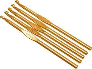 5 Pack - CleverDelights Size J (Size 10) Aluminum Crochet Hooks - 6" Length - 6mm Diameter - Knitting 5 Pack - CleverDelights Size J (Size 10) Aluminum Crochet Hooks - 6" Length - 6mm Diameter - Knitting