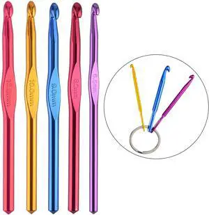 Large Size Aluminum Crochet Hook Set 6.5m(K)/8mm(L)/9mm(M)/10mm(N)/12mm(O) Knitting Needles Craft Weave Yarn Set - Mini Keychain Set Included Large Size Aluminum Crochet Hook Set 6.5m(K)/8mm(L)/9mm(M)/10mm(N)/12mm(O) Knitting Needles Craft Weave Yarn Set - Mini Keychain Set Included