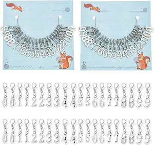 NBEADS 40 Pcs 0-9 Number Stitch Markers, Alloy Crochet Marker Charms Removable Lobster Clasp Locking Stitch Marker for Knitting Weaving Sewing Jewelry Making NBEADS 40 Pcs 0-9 Number Stitch Markers, Alloy Crochet Marker Charms Removable Lobster Clasp Locking Stitch Marker for Knitting Weaving Sewing Jewelry Making