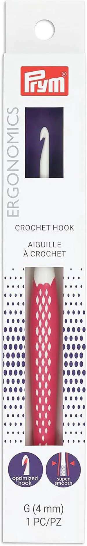 Prym Crochet Hook G, Size G6/4mm, Rubber handle Prym Crochet Hook G, Size G6/4mm, Rubber handle