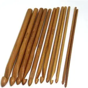 12pcs 6" Bamboo Crochet Hooks Needle Knitting Hooks Knit Craft Weave Yarn 3 to 10 mm Diameters 12pcs 6" Bamboo Crochet Hooks Needle Knitting Hooks Knit Craft Weave Yarn 3 to 10 mm Diameters