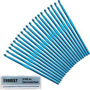 Crochet Hook 5mm, Crochet Hooks US Size H/8 Set,Aluminum Crochet Needles | 20PCS Blue Metal Crochet Hooks for Craft Yarn Contribute to Beginners DIY Knitting Needles for Beginners Women Adults Crochet Hook 5mm, Crochet Hooks US Size H/8 Set,Aluminum Crochet Needles | 20PCS Blue Metal Crochet Hooks for Craft Yarn Contribute to Beginners DIY Knitting Needles for Beginners Women Adults