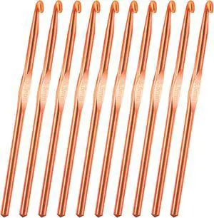 10Pcs 5.5mm Aluminum Crochet Hook, Size I (Size 9) Knitting Needles Craft Yarn, Crochet Hook for DIY Craft, Gold Crochet Needles for Knitting Scarf(Orange) 10Pcs 5.5mm Aluminum Crochet Hook, Size I (Size 9) Knitting Needles Craft Yarn, Crochet Hook for DIY Craft, Gold Crochet Needles for Knitting Scarf(Orange)