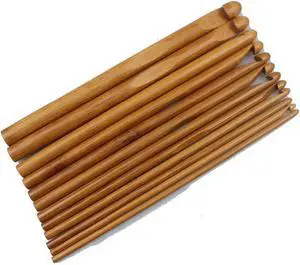 New 12 Sizes Carbonized Bamboo Handle Crochet Hooks Knit Weave Yarn Craft Knitting Needle FBA New 12 Sizes Carbonized Bamboo Handle Crochet Hooks Knit Weave Yarn Craft Knitting Needle FBA