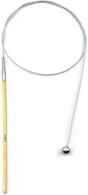 Weabetfu 32-Inch Bamboo Tunisian Crochet Hook with Steel Cable,3mm | Afghan Crochet Hooks Needles for Handmade Creative DIY and Carpet Rug Blanket Weaving Knitting Needles Weabetfu 32-Inch Bamboo Tunisian Crochet Hook with Steel Cable,3mm | Afghan Crochet Hooks Needles for Handmade Creative DIY and Carpet Rug Blanket Weaving Knitting Needles