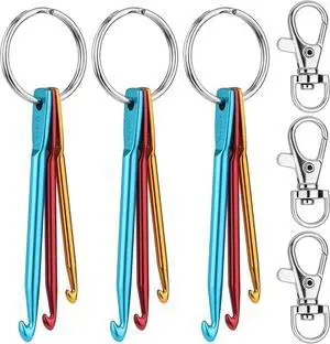 SHWAKK 3 Sets Mini Crochet Hook Keychain, 3 Size Aluminum Crochet Needles | 3mm, 4mm, 5mm Knitting Needles with Swivel Suitable for Yarn Knitting, Perfect for Beginners SHWAKK 3 Sets Mini Crochet Hook Keychain, 3 Size Aluminum Crochet Needles | 3mm, 4mm, 5mm Knitting Needles with Swivel Suitable for Yarn Knitting, Perfect for Beginners