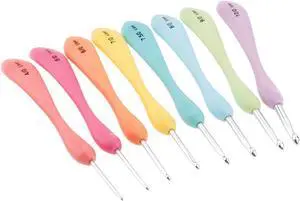 8Pcs Aluminum Crochet Hooks 2.5-6mm Large Handle Ergonomic Grip | Ideal For Arthritic Hands 8 Size Perfect For Scarves Blankets Socks Sweaters And Beginner Crafters 8Pcs Aluminum Crochet Hooks 2.5-6mm Large Handle Ergonomic Grip | Ideal For Arthritic Hands 8 Size Perfect For Scarves Blankets Socks Sweaters And Beginner Crafters