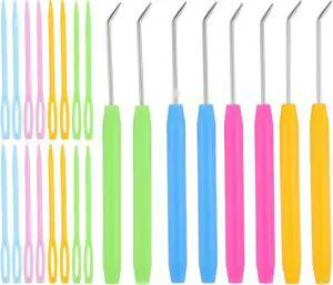 TIESOME 8 Sets Knitting Loom Crochet Hooks, 4 Colors Knitting Accessories | Including 8 Crochet Hooks and 16 Pcs Colorful Plastic Sewing Needles Knitting Accessories for Knitting Looms and Boards TIESOME 8 Sets Knitting Loom Crochet Hooks, 4 Colors Knitting Accessories | Including 8 Crochet Hooks and 16 Pcs Colorful Plastic Sewing Needles Knitting Accessories for Knitting Looms and Boards