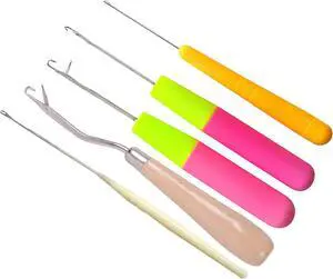 5 Different Sizes Latch Hook Crochet Needle Set Hair Crochet Hook Tools for Hair Braiding, Scarf & Rug Making and Crafts DIY 5 Different Sizes Latch Hook Crochet Needle Set Hair Crochet Hook Tools for Hair Braiding, Scarf & Rug Making and Crafts DIY