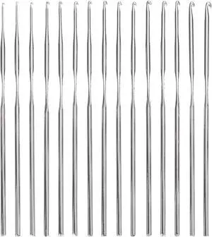 PATIKIL Crochet Hooks Set, 15 Pcs Stainless Steel Crochet Hook Set Ergonomic Knitting Hook Kit Needles for Crochet Yarn Craft Hands Beginning DIY Supplies, Silver PATIKIL Crochet Hooks Set, 15 Pcs Stainless Steel Crochet Hook Set Ergonomic Knitting Hook Kit Needles for Crochet Yarn Craft Hands Beginning DIY Supplies, Silver