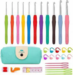 Crochet Hooks Set 11 Size Crochet Hooks with Ergonomic Handle and Case Knitting Needle Kit Yarn Crochet Kit Crochet Needle Kit for Beginners(2mm to 8mm) Crochet Hooks Set 11 Size Crochet Hooks with Ergonomic Handle and Case Knitting Needle Kit Yarn Crochet Kit Crochet Needle Kit for Beginners(2mm to 8mm)