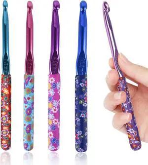 Crochet Hooks,5 Size Colorful Metal Crochet Hooks (6.5mm-10mm) | Set with Stitch Markers for Beginners,Knitting Needles with Ergonomic Handles for Comfortable Crocheting Crochet Hooks,5 Size Colorful Metal Crochet Hooks (6.5mm-10mm) | Set with Stitch Markers for Beginners,Knitting Needles with Ergonomic Handles for Comfortable Crocheting