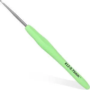SHWAKK Small Crochet Hook, 0.75 mm Lace Ergonomic Crochet Hook | Tiny Crochet Needles for Arthritic Hands, Knitting Needles with Soft Handle Beginners and Experienced Hobbyists(0.75 mm) SHWAKK Small Crochet Hook, 0.75 mm Lace Ergonomic Crochet Hook | Tiny Crochet Needles for Arthritic Hands, Knitting Needles with Soft Handle Beginners and Experienced Hobbyists(0.75 mm)