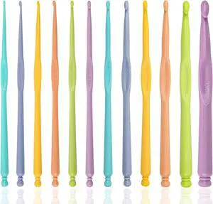 Plastic Crochet Hooks 12 pcs Different Sizes (2.0mm - 10.0mm) Crochet Needles QLRFFLJOY Colorful Crochet Hook Set DIY Yarn Weaving Tools for Scarf Hat Gloves Knitting Plastic Crochet Hooks 12 pcs Different Sizes (2.0mm - 10.0mm) Crochet Needles QLRFFLJOY Colorful Crochet Hook Set DIY Yarn Weaving Tools for Scarf Hat Gloves Knitting
