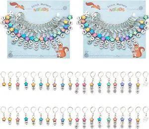 NBEADS 40 Pcs Star Number Stitch Markers, Mixed Material Crochet Stitch Marker Removable Leverback Hook Locking Stitch Marker for Knitting Weaving Sewing Jewelry Making NBEADS 40 Pcs Star Number Stitch Markers, Mixed Material Crochet Stitch Marker Removable Leverback Hook Locking Stitch Marker for Knitting Weaving Sewing Jewelry Making