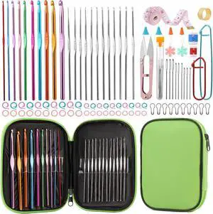 UzecPk 96 Pcs Crochet Need Kit, Medal Crochet Hooks Crochet Hooks | Crochet Hooks Set with Storage Bag, Stitch Markers and Large-Eye Blunt Needles for Experienced Crochet Hook Lovers Green UzecPk 96 Pcs Crochet Need Kit, Medal Crochet Hooks Crochet Hooks | Crochet Hooks Set with Storage Bag, Stitch Markers and Large-Eye Blunt Needles for Experienced Crochet Hook Lovers Green