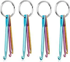 Zuoyou 4 Sets Mini Keychain Aluminum Crochet Hooks Knitting Needles | 3 Sizes/Set (3mm,4mm,5mm) Suitable for Yarn Knitting Beginners Zuoyou 4 Sets Mini Keychain Aluminum Crochet Hooks Knitting Needles | 3 Sizes/Set (3mm,4mm,5mm) Suitable for Yarn Knitting Beginners