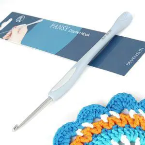 SEVENSUN Pansy Handcrafted Stainless Steel Ergonomic Crochet Hook 4.0mm | Hand-Polished Smooth Stainless Steel Hook, Durable Ergonomic PP Handle, Soft Silicone Thumb Pad, Reduces Hand Fatigue SEVENSUN Pansy Handcrafted Stainless Steel Ergonomic Crochet Hook 4.0mm | Hand-Polished Smooth Stainless Steel Hook, Durable Ergonomic PP Handle, Soft Silicone Thumb Pad, Reduces Hand Fatigue