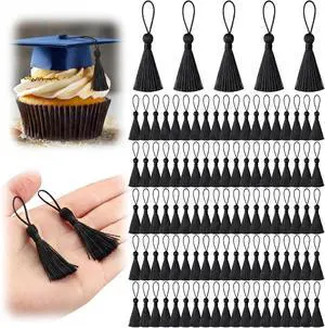 Suncalla 100 Pcs Mini Bookmark Tassels 2.4 Inch Silky Handmade Keychain Tassel Silky Floss Small Crafts for Craft Accessory Gift Tags Jewelry Keychain Making (Black) Suncalla 100 Pcs Mini Bookmark Tassels 2.4 Inch Silky Handmade Keychain Tassel Silky Floss Small Crafts for Craft Accessory Gift Tags Jewelry Keychain Making (Black)