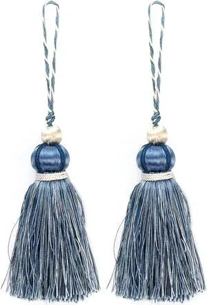 Antrader Tassel Key Tassel with Loops for Curtain Decoration,2Pcs | Polyester Key Tassels for Key Chain Straps DIY Accessories,Handmade Antrader Tassel Key Tassel with Loops for Curtain Decoration,2Pcs | Polyester Key Tassels for Key Chain Straps DIY Accessories,Handmade