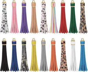 HOVEOX 18 Pcs Leather Tassel Keychain Tassels Crafts Handbags(Mixed Color) | 3.9 Inch, Faux Leather, Multicolor, Bulk Tassels for Keychain Making, Crafts, Handbags and Jewelry DIY HOVEOX 18 Pcs Leather Tassel Keychain Tassels Crafts Handbags(Mixed Color) | 3.9 Inch, Faux Leather, Multicolor, Bulk Tassels for Keychain Making, Crafts, Handbags and Jewelry DIY