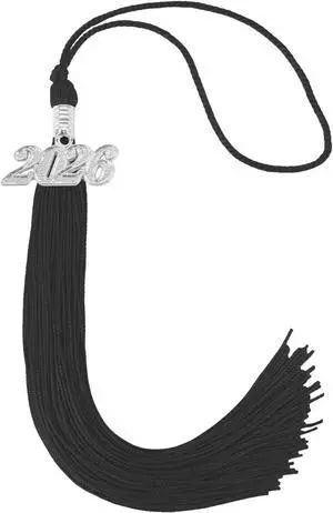 Graduation Tassel 2026 for Grad Cap,Black Tassel with Silver Charm Graduation Tassel 2026 for Grad Cap,Black Tassel with Silver Charm