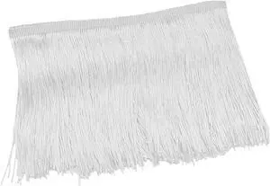 Luomorgo Chainette Fringe Trim, White, 6" Wide, 10 Yards | Polyester Tassel, For Sewing, Latin Dresses & Lamp Shades, DIY Craft Decor Luomorgo Chainette Fringe Trim, White, 6" Wide, 10 Yards | Polyester Tassel, For Sewing, Latin Dresses & Lamp Shades, DIY Craft Decor