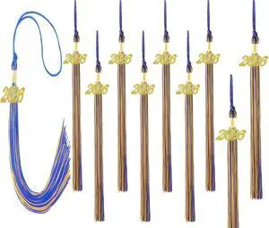 Blue and Gold Graduation Tassels 2026 Bulk for Grad Cap and Graduation Ceremony Accessory Decoration,10 Pieces Blue and Gold Graduation Tassels 2026 Bulk for Grad Cap and Graduation Ceremony Accessory Decoration,10 Pieces