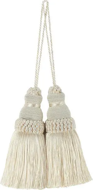 BEL AVENIR Tassels 2 Pcs Key Tassel with Loops Handmade Craft Charms | Beige, DIY Accessories, Elegant, Soft Making Curtain Home Decoration BEL AVENIR Tassels 2 Pcs Key Tassel with Loops Handmade Craft Charms | Beige, DIY Accessories, Elegant, Soft Making Curtain Home Decoration