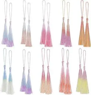 Bewudy 20 Pcs Mini Tassels Bookmark, Colorful Tassels for Handmade Crafts | Silk Tassels, 13cm/5in, Silky Handmade, Soft Tassels, for Jewelry Making, DIY Projects, Bookmarks, Color B Bewudy 20 Pcs Mini Tassels Bookmark, Colorful Tassels for Handmade Crafts | Silk Tassels, 13cm/5in, Silky Handmade, Soft Tassels, for Jewelry Making, DIY Projects, Bookmarks, Color B