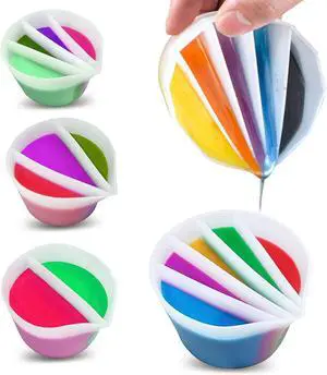 4 Pcs Split Cups for Paint Pouring with 2-5 Channels Resin molds Silicone Resin Mixing Cups Pour Painting Supplies Acrylic Paint Pouring DIY Making Drawing Accessories 4 Pcs Split Cups for Paint Pouring with 2-5 Channels Resin molds Silicone Resin Mixing Cups Pour Painting Supplies Acrylic Paint Pouring DIY Making Drawing Accessories