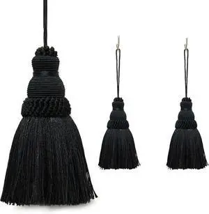 2Pcs Colorful Tassel Key Tassels DIY Accessories(Black) | 9.5 Inch Tassels for Crafts,Door Tassel for Knobs,Elegant Tassels for Curtain and Home Decoration,Large Decorative Tassels 2Pcs Colorful Tassel Key Tassels DIY Accessories(Black) | 9.5 Inch Tassels for Crafts,Door Tassel for Knobs,Elegant Tassels for Curtain and Home Decoration,Large Decorative Tassels