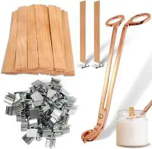 Wood Wicks for Candles Making, 100pcs Wood Candle Wicks, Include 50pcs 5.1 X 0.5 Inch Candle Making Wicks and 50pcs Iron Stand Naturally Smokeless,Wooden Candle Wicks with Rose Gold Trimmer for DIY. Wood Wicks for Candles Making, 100pcs Wood Candle Wicks, Include 50pcs 5.1 X 0.5 Inch Candle Making Wicks and 50pcs Iron Stand Naturally Smokeless,Wooden Candle Wicks with Rose Gold Trimmer for DIY.