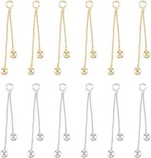 12Pcs 2 Colors Real 14k Gold Plated Tassel Earring Charm 1.5 Inch Tassel Chain Pendant Earrings Platinum Fringe Pendants End Ball Decorations Brass Alloy for DIY Earrings Jewelry Making 12Pcs 2 Colors Real 14k Gold Plated Tassel Earring Charm 1.5 Inch Tassel Chain Pendant Earrings Platinum Fringe Pendants End Ball Decorations Brass Alloy for DIY Earrings Jewelry Making